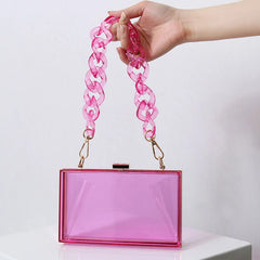 Acrylic Jelly Crossbody Bag for Women Clear Clutch Wedding Purse
