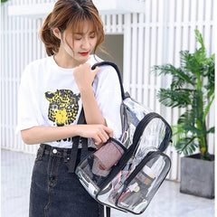 Transparent Backpack Waterproof Laptop Shoulder Bag Travel Hiking