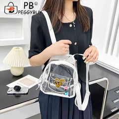 Transparent Backpack Waterproof Letter Love PVC Women College Students