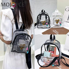 Transparent Waterproof Letter Love PVC Schoolbag for Women