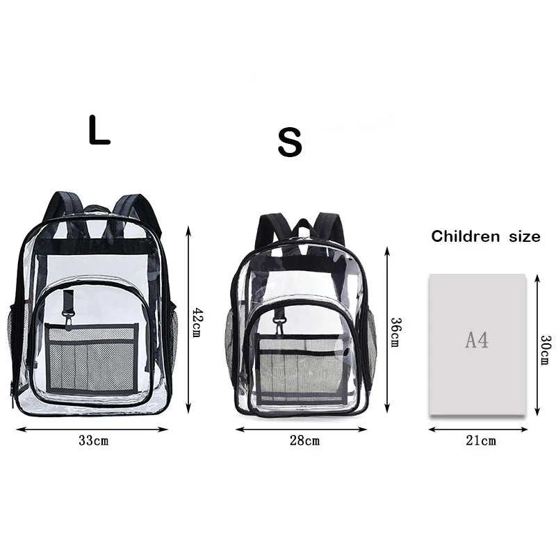 Transparent Waterproof PVC Backpack for Students and Beach