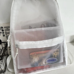 Transparent Backpack Women Teenage Girls School Bag Clear PVC Solid Bags