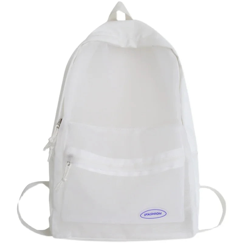 Transparent Backpack Women Teenage Girls School Bag Clear PVC Solid Bags