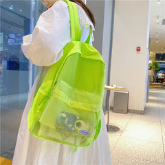 Transparent Backpack Women Teenage Girls School Bag Clear PVC Solid Bags