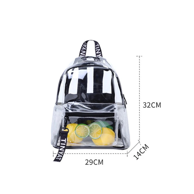 Women's Transparent Jelly Backpack Waterproof PVC Beach Travel Bag