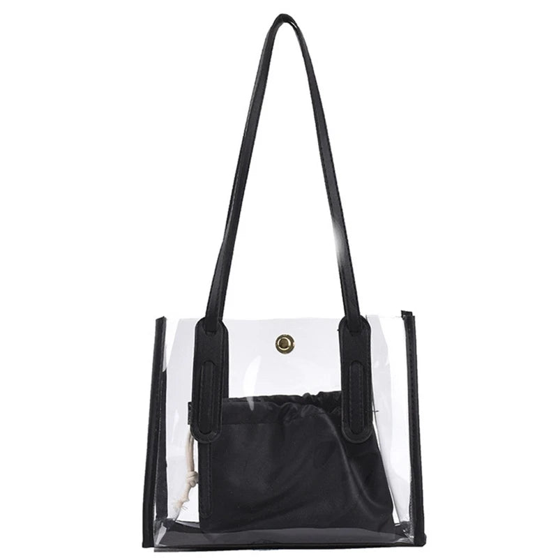 Transparent PVC Handbag Women Bucket Crossbody High Quality
