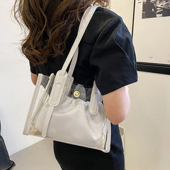 Transparent PVC Handbag Women Bucket Crossbody High Quality
