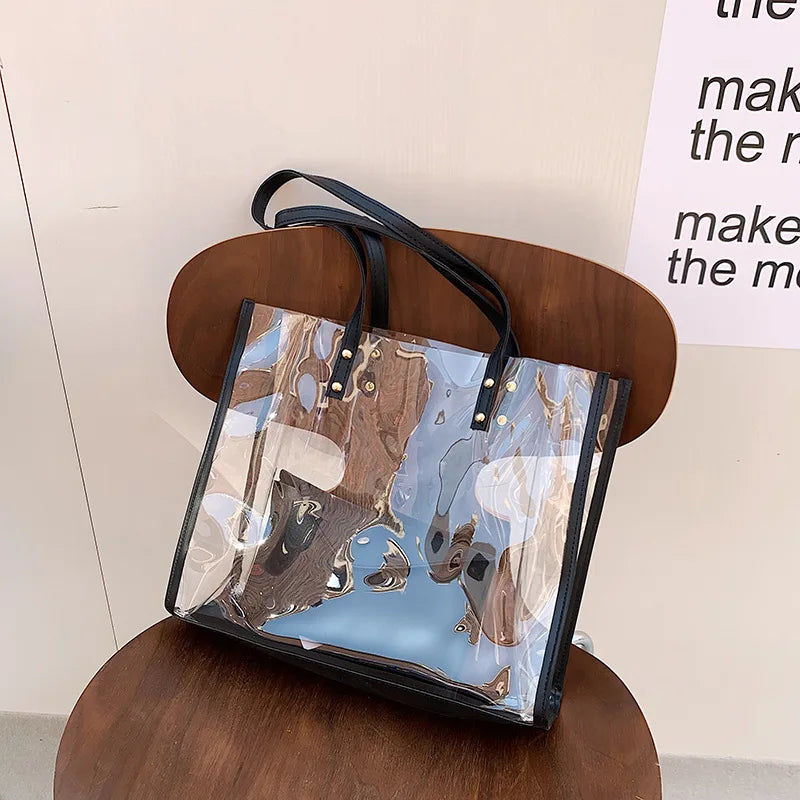 Clear PVC Bag 2pcs/set Women's Handbag Transparent