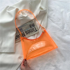Clear Jelly Handbag Shoulder Bags for Women Evening Party Underarm Bag