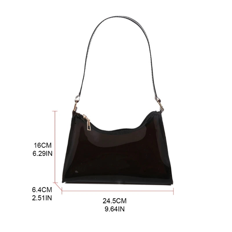 Clear Jelly Handbag Shoulder Bags for Women Evening Party Underarm Bag
