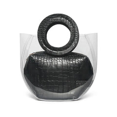 Transparent Composite Bags For Women Summer Beach Bag Female Clear Candy Handbag