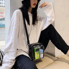 Transparent Crossbody Bags Zipper Mini All-match Couples PVC Harajuku Purses