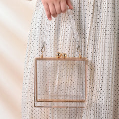 Clear Handbag Top Handle Purse for Women Bride Party Evening