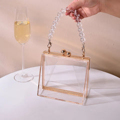 Clear Handbag Top Handle Purse for Women Bride Party Evening
