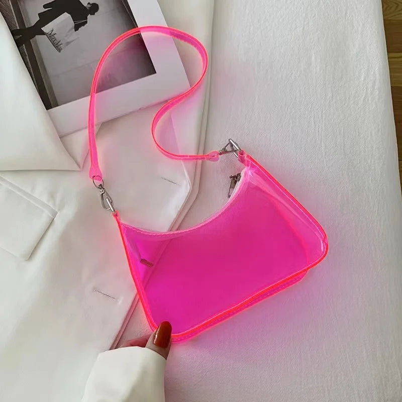 Transparent Jelly Bag PVC Shoulder Underarm Bag