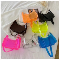Transparent Jelly Bag PVC Shoulder Underarm Bag