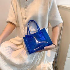 Transparent Jelly Bag Women's Handbags Candy Clear Shoulder Bags for Female