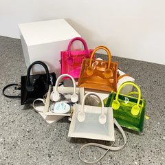 Transparent Jelly PVC Tote Bags Women Summer Small Clear Crossbody Purse