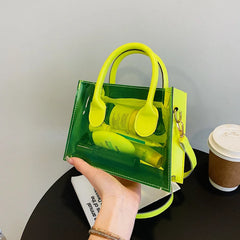 Transparent Jelly PVC Tote Bags Women Summer Small Clear Crossbody Purse