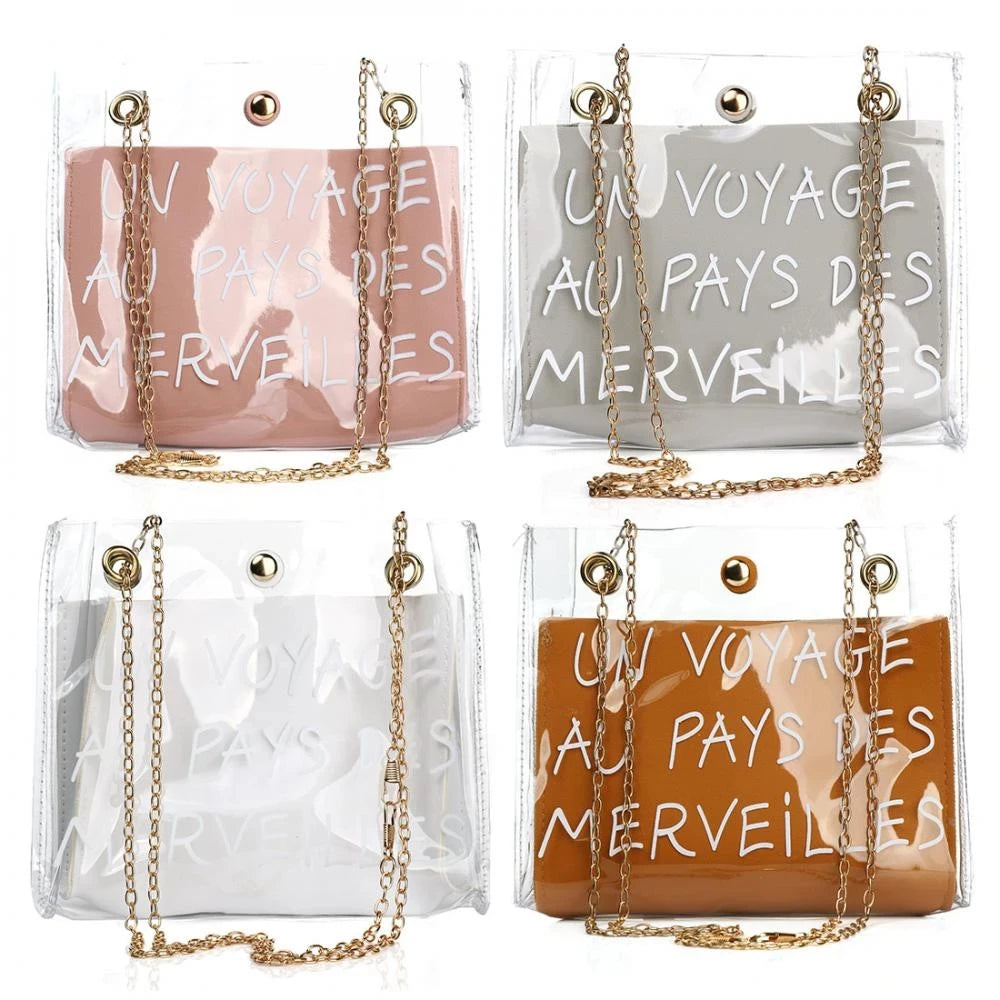 Transparent Jelly Shoulder Messenger Bag Women Crossbody Handbag