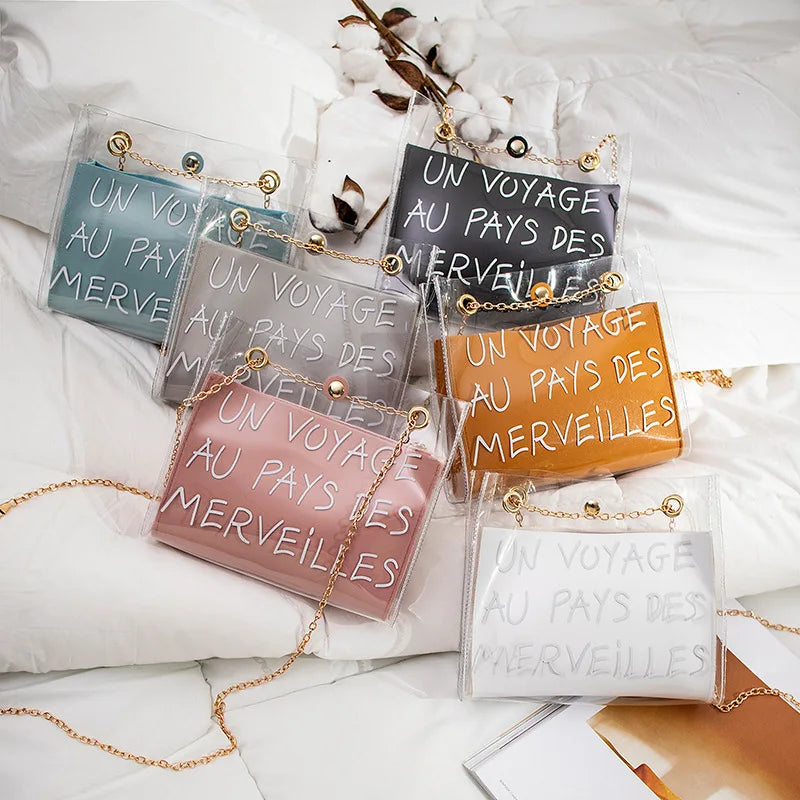 Transparent Jelly Shoulder Messenger Bag Women Crossbody Handbag