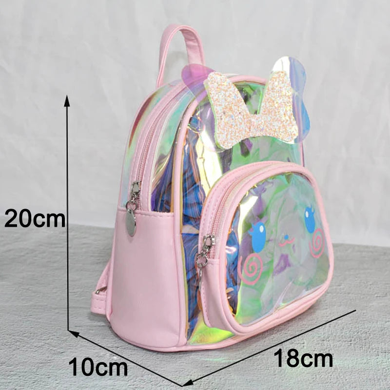 Transparent Laser Bag Children's Girls Backpack Waterproof Kids Bags