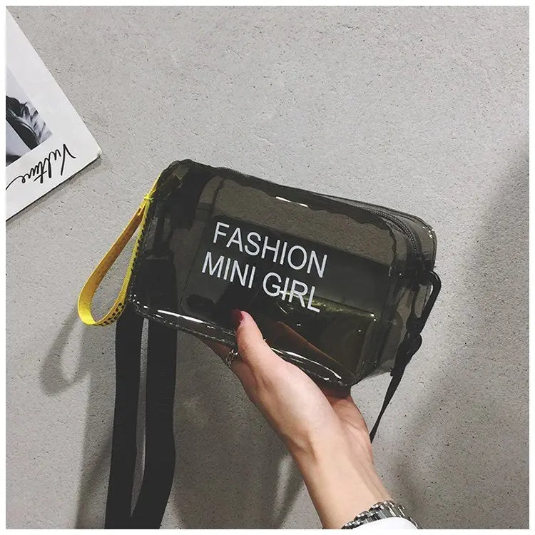Transparent Laser Crossbody Bag Candy Letter Mini Shoulder Messenger Bag
