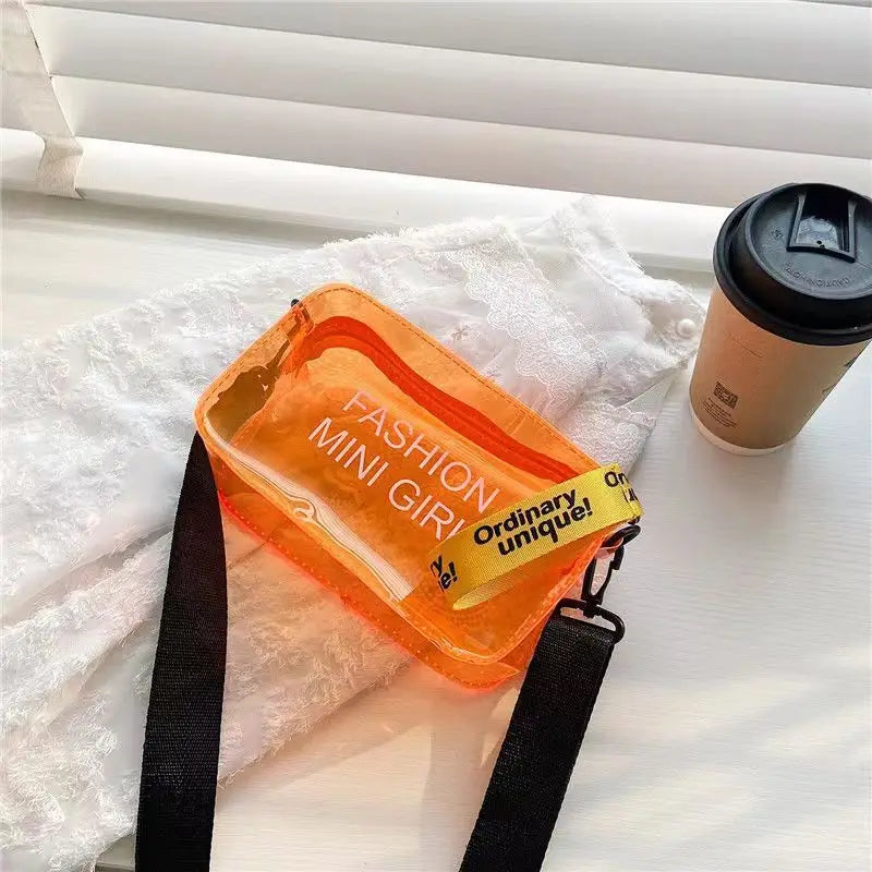 Transparent Laser Crossbody Bag Candy Letter Wild PVC Jelly Small Tote Bag