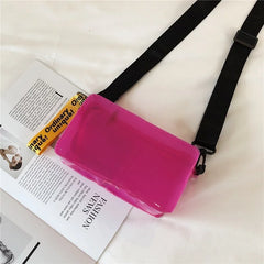 Transparent Laser Crossbody Bag Candy Letter Mini Messenger PVC Jelly Tote Bag