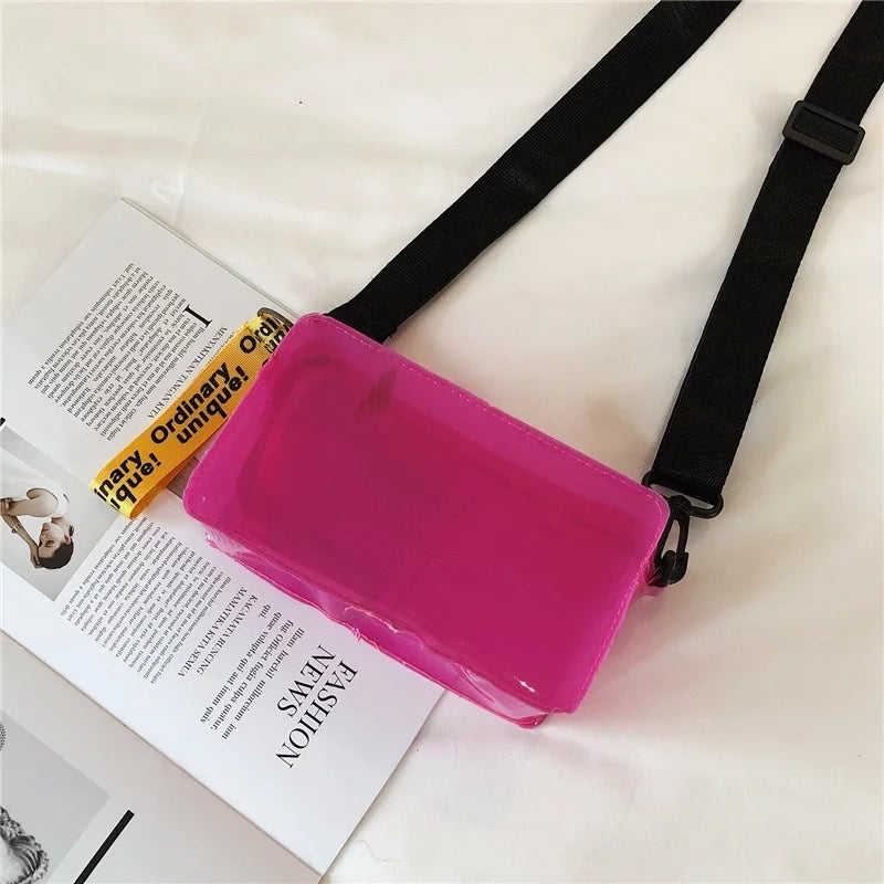 Transparent Laser Crossbody Bag Women Letter Wild Mini Shoulder Messenger