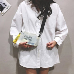 Transparent Laser Crossbody Bag Candy Letter Mini Messenger PVC Jelly Tote Bag