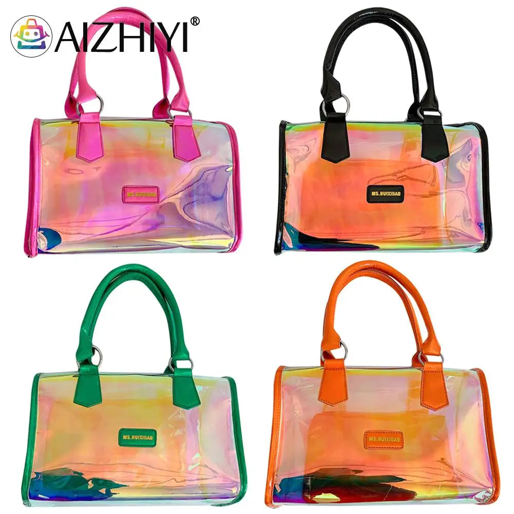 Transparent Laser Shoulder Bag Women Crossbody Jelly Tote Handbag