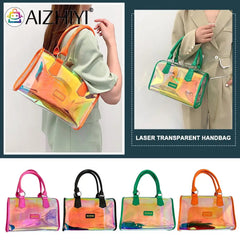 Transparent Laser Shoulder Bag Women Crossbody Jelly Tote Handbag