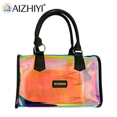 Transparent Laser Shoulder Bag Women Crossbody Jelly Tote Handbag