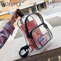 Transparent PVC Backpack Women School Bags Shoulder Knapsacks