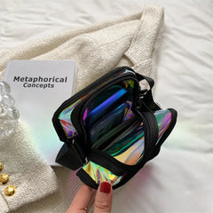 Transparent PVC Crossbody Bag Women Small Square Bag Casual Messenger Bag