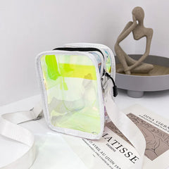 Transparent PVC Crossbody Bag Women Small Square Bag Casual Messenger Bag