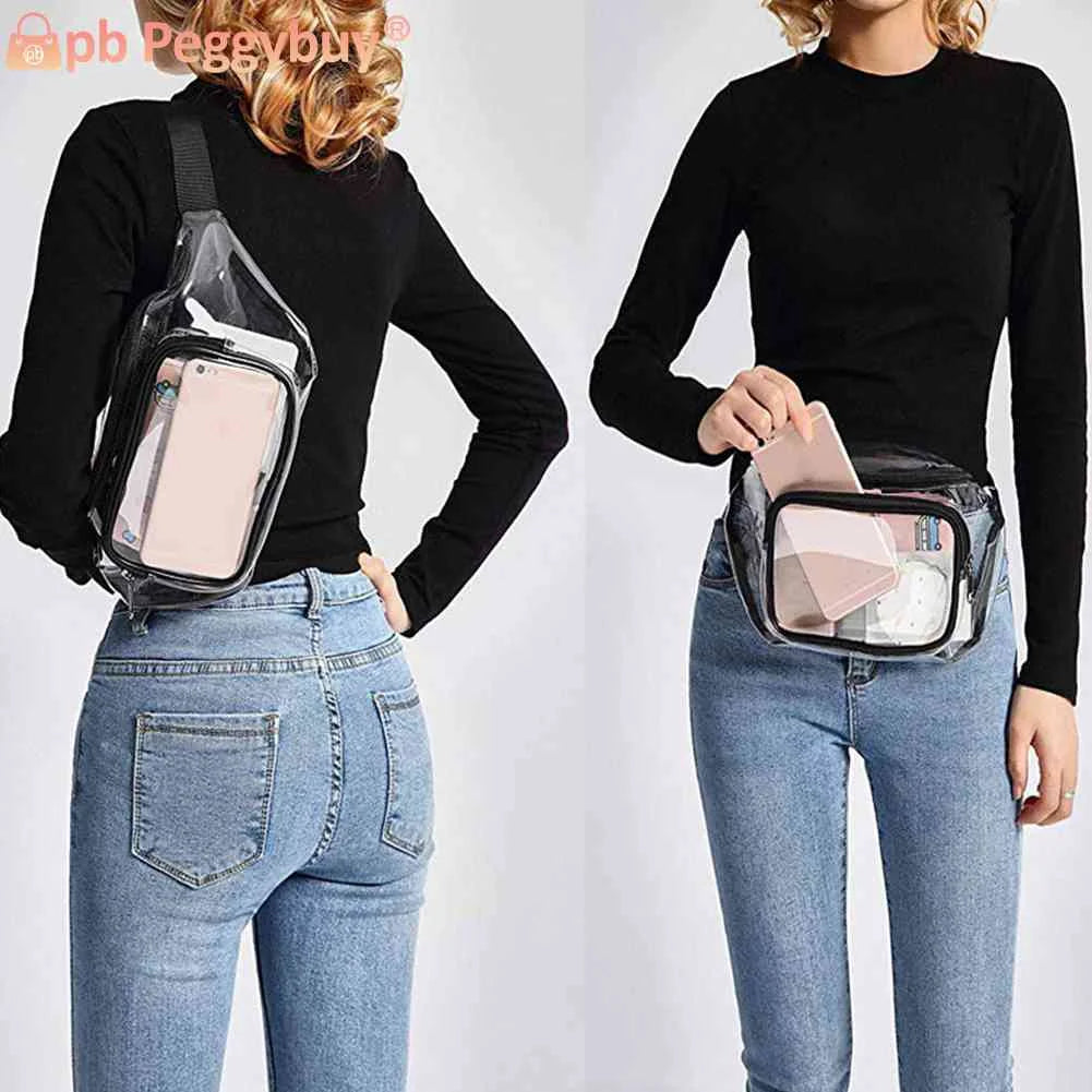 Transparent PVC Fanny Pack Waterproof Waist Purses Travel Bag for Female