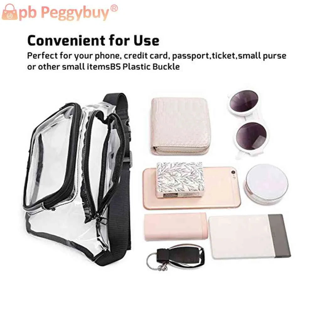 Transparent PVC Fanny Pack Waterproof Waist Purses Travel Bag for Female
