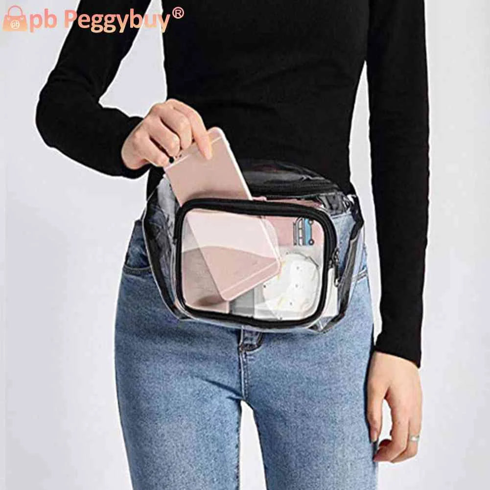 Transparent PVC Fanny Pack Waterproof Waist Purses Travel Bag for Female