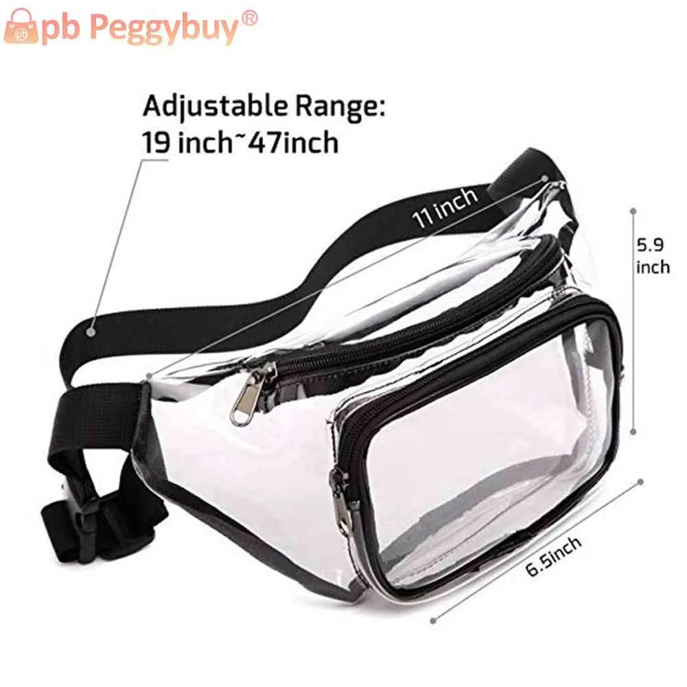 Transparent PVC Fanny Pack Waterproof Waist Purses Travel Bag for Female