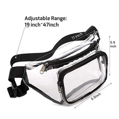 Clear Waterproof PVC Fanny Pack Zipper Belt Purses Travel Bag