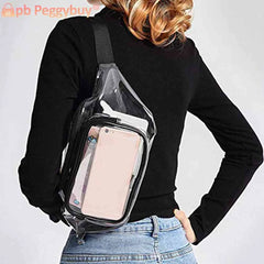 Transparent PVC Fanny Pack Waterproof Waist Purses Travel Bag for Female