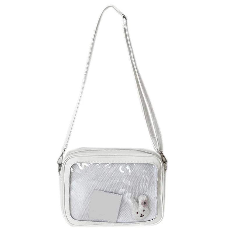 Transparent PVC Purse Satchel Japanese Style Shoulder Bag Women Handbag Tote