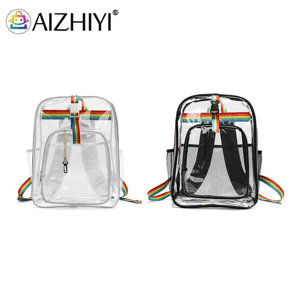 Transparent PVC School Bookbags Student Girls Beach Travel Bag