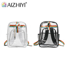 Transparent PVC School Bookbags Student Girls Beach Travel Bag