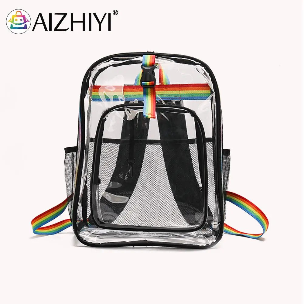 Transparent PVC School Bookbags Student Girls Beach Travel Bag