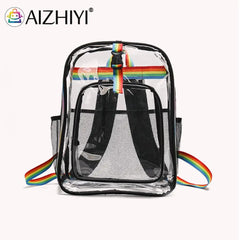 Transparent PVC School Bookbags Student Girls Beach Travel Bag
