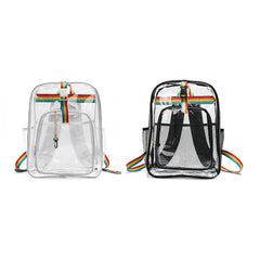 Transparent PVC School Bookbags Student Ladies Girls Beach Travel Bag