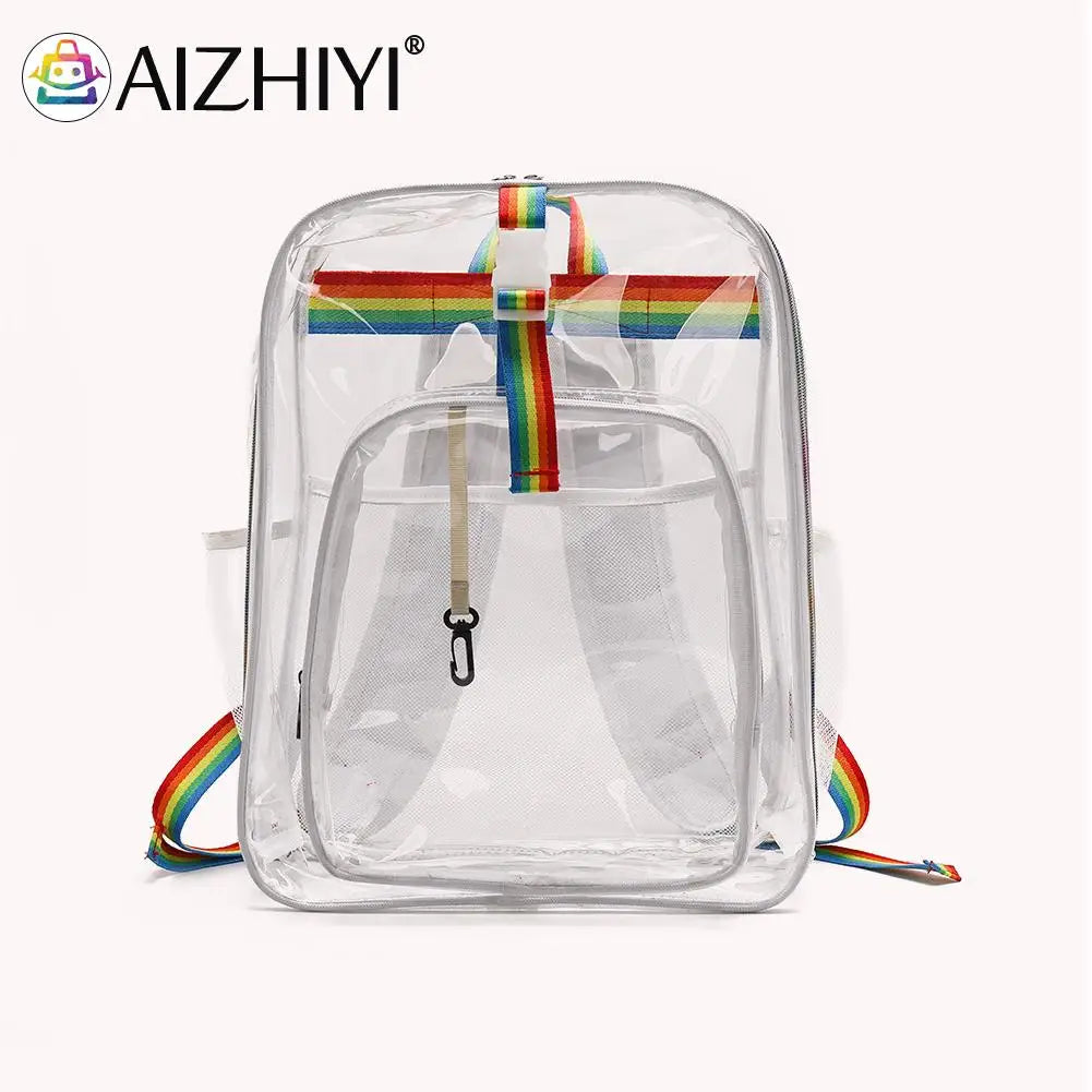 Transparent PVC School Bookbags Student Girls Beach Travel Bag